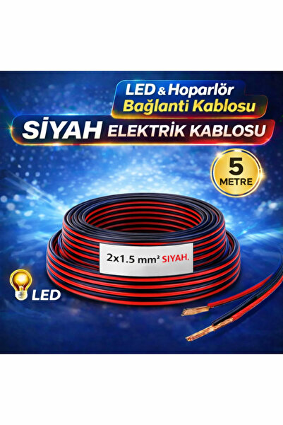 FIRSAT YOLU 2x1.5 Siyah Elektrik Kablosu – LED - Hoparlör - Elektrik Bağlantı...