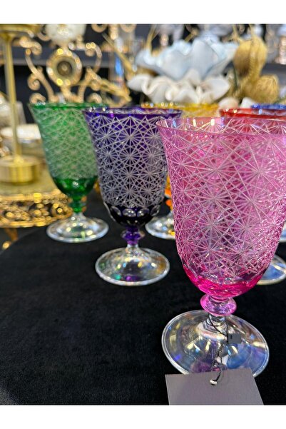 LOKMAN ZÜCCACİYE SHOWROOM 6 Pieces 280 ml Crystal Special Design Samyeli̇ Mod...