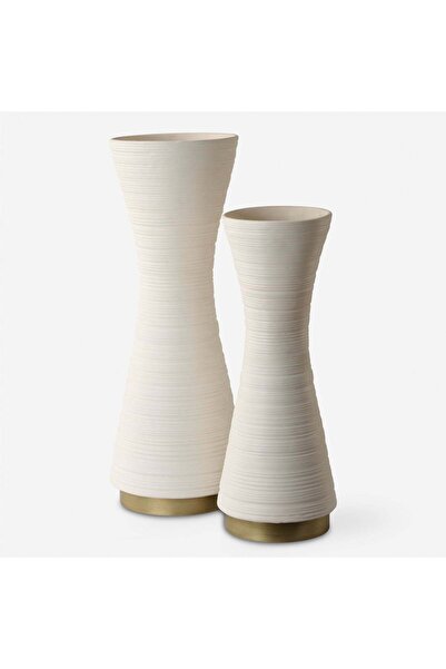 UTTERMOST Ridgeline White Vases, S/2