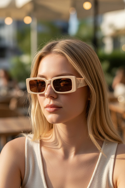 De Valentini Stylish Women's Bone Sunglasses