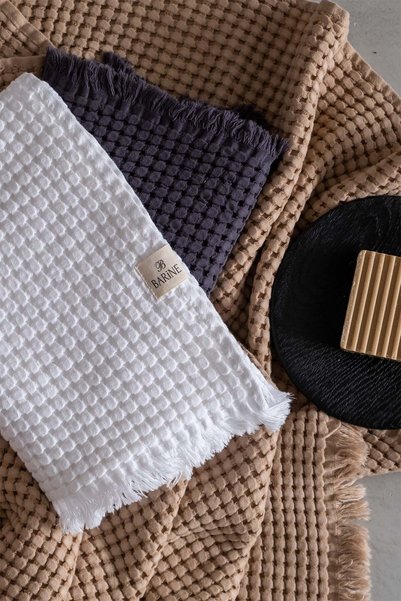 Barine Eye Waffle Towel Anthracite 100X150