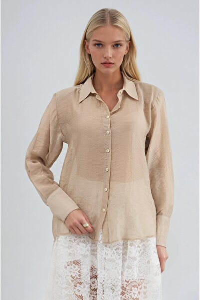 Lijuri Chiffon Shirt with Padded Shoulders 3501