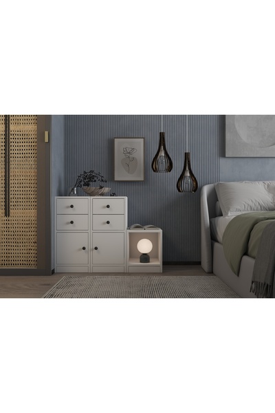 nettrends.net the new trend of shopping Modern 3 Parça Komodin Seti -Raflı Ge...