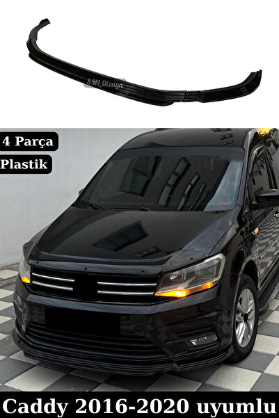 SML Dizayn Volkswagen Caddy Ön Lip Ek 2016-2020 4 Parça Plastik Siyah