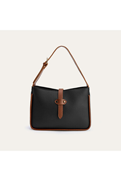 Mudo Leather-Like Handbag with Buckle Detail