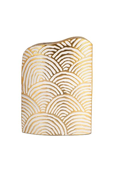 Sagebrook Home METAL, 12" ARCH PATTERN VASE, GOLD