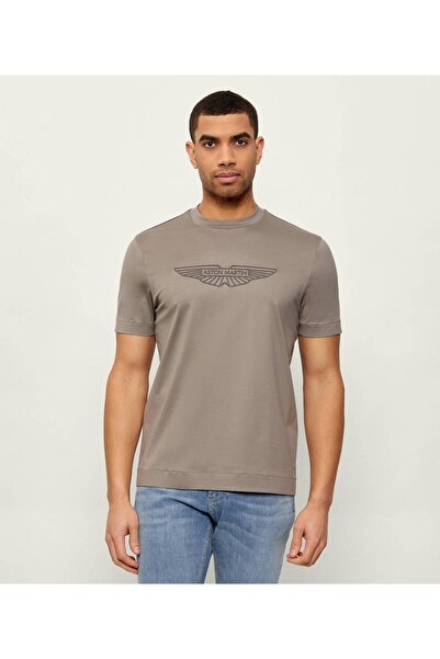 BOSS Men's Regular Cut Round Collar Textured Logo Detailed Soft Cotton Short ...