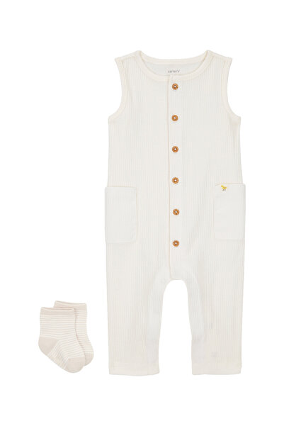 Carter's Baby Romper Set Newborn-12 Months Ecru
