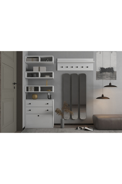 nettrends.net the new trend of shopping 3 Çekmeceli Beyaz Dresuar ve Duvar Ra...