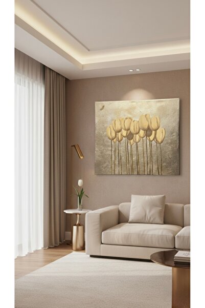 PINALE ART Çiçekler Tamamen El Yapımı Duvar Dekorasyon Yağlıboya Tablo 50x60 cm