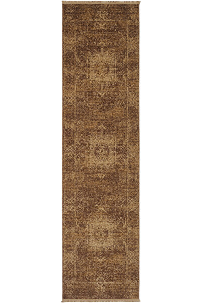 Cool Halı Zerina Kahverengi Yumuşak Pamuk Taban Makine Dört Mevsim Eskitme De...