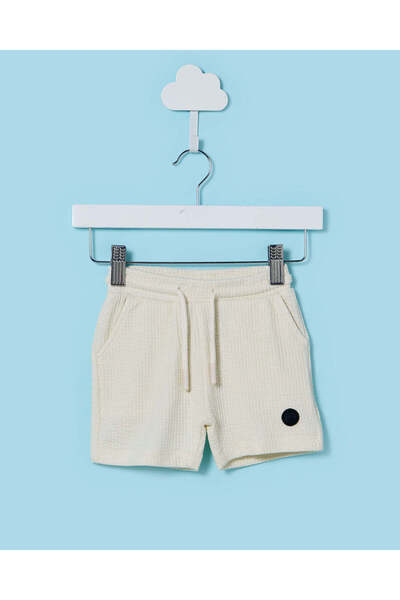 REDTAG Infant Boys Cream Jacquard Active Shorts