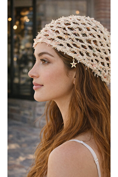 SİMAYMODDA El Yapımı File Örgü Bandana/ Şık Bohem Saç Aksesuarı /File Bere