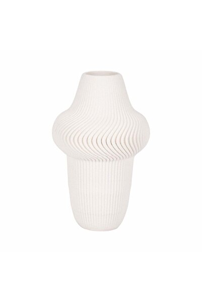 Sagebrook Home 10" ANTILLES 3D PRINTED VASE, IVORY/BEIGE