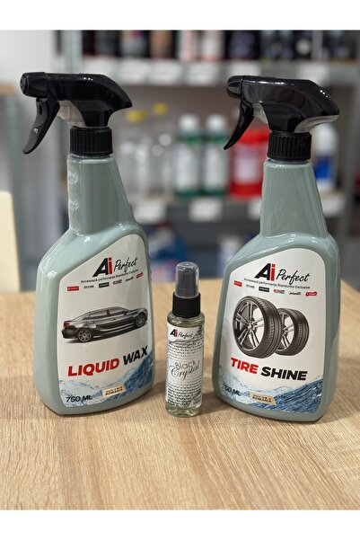 PERFECT Pachet intretinere auto, Tire Shine, Liquid Wax, Spray odorizant conc...