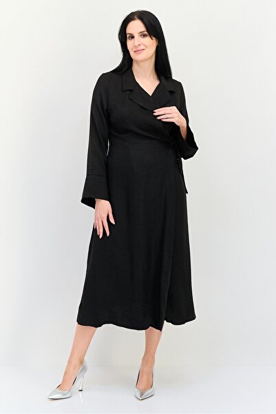 Ulyashova Women Textured Wrap Dress, Black