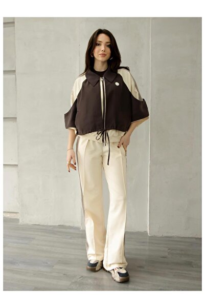 Coral Garnili Zippered Tracksuit Set 4715 Brown