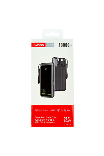 TRANYOO Universal external battery Powerbank 10000mAh 22.5W Fast Charge T-K16