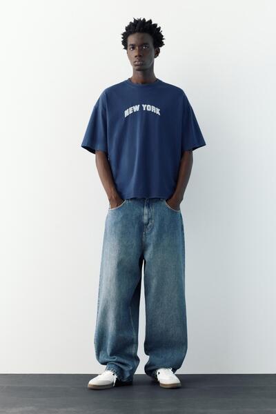 Pull & Bear Şehir baskılı t-shirt