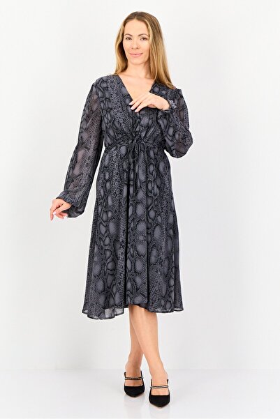 Ulyashova Women Animal Print Midi Dress, Multicolor