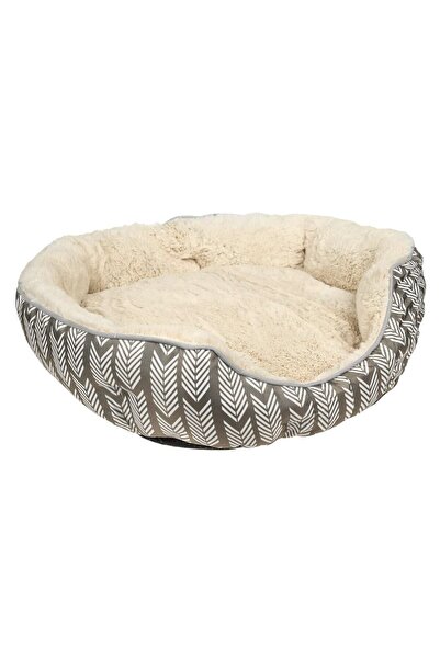 OEM Pat cuib rectangular faux fur soft beige grey dog bed 57x52x14cm