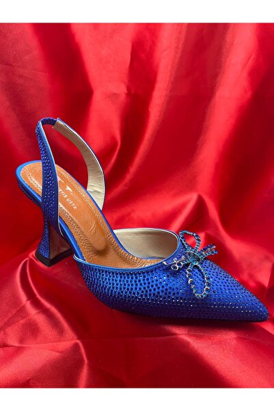 VEYİS USTA Stoned Open Back Evening Dress with 10 cm Heel Length