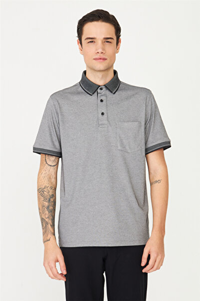 White Stone Black/White Polo Collar T-Shirt