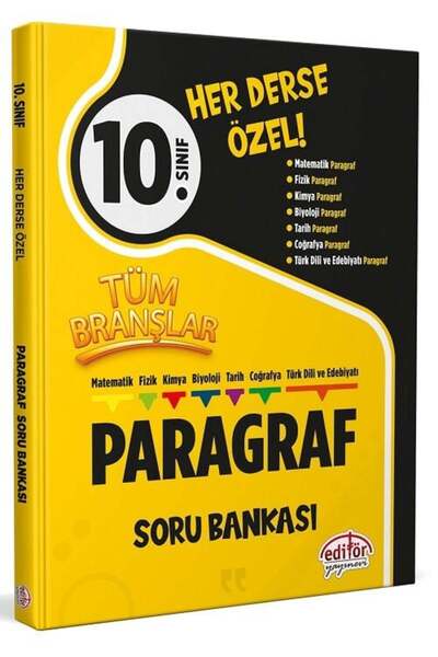 Editör Yayınevi Editör 10. Sınıf Tüm Branşlar Paragraf Soru Bankası Editör Ya...