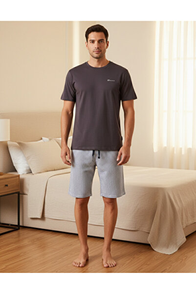 REDTAG طقم بيجاما رجالي متنوع من تيشيرت وشورت منسوج