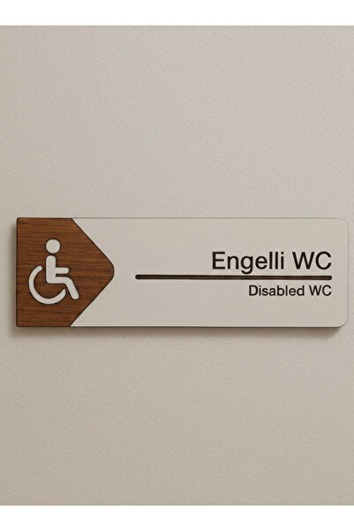 CSD TASARIM Engelli WC Ahşap Ofis Oda Kapı İsimliği Yönlendirme Tabelası Levh...