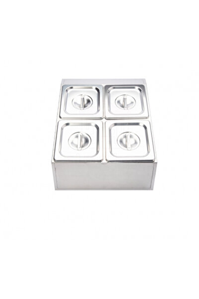 Generic Spice Containers 4 Compartments Stainless Steel