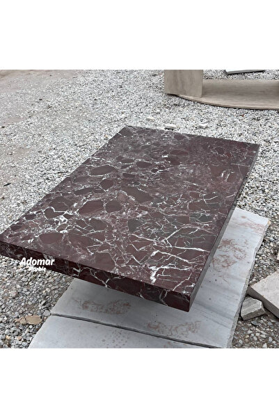 adomarmarblehandmadeandluxury Rosso Levanto Orta Sehpa