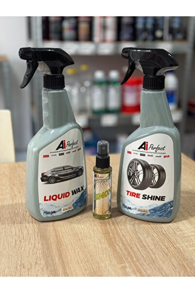 PERFECT Pachet intretinere auto, Tire Shine, Liquid Wax, Spray odorizant conc...
