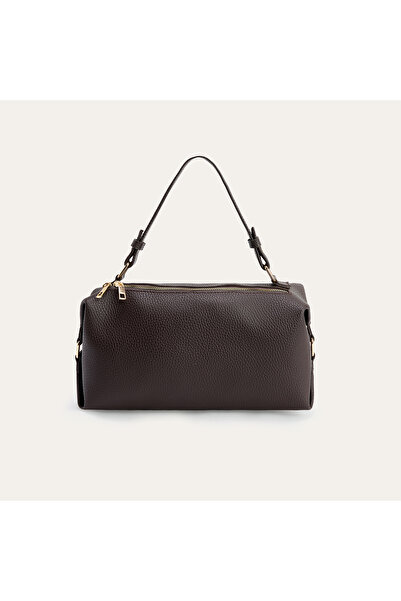 Mudo Leather-Like Handbag with Buckle Detail