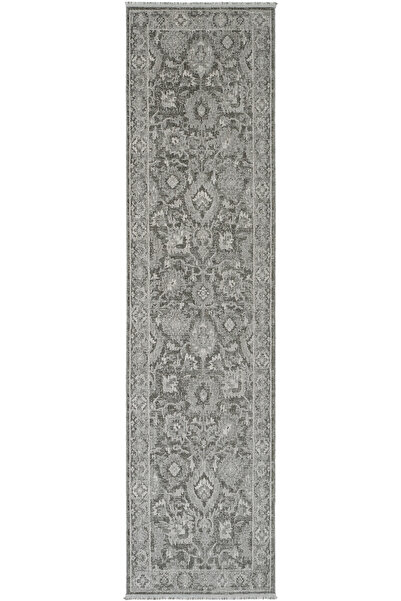 Cool Halı Zerina Gri Pamuk Taban Makina Etnik Desenli Klasik Otantik Eskitme ...