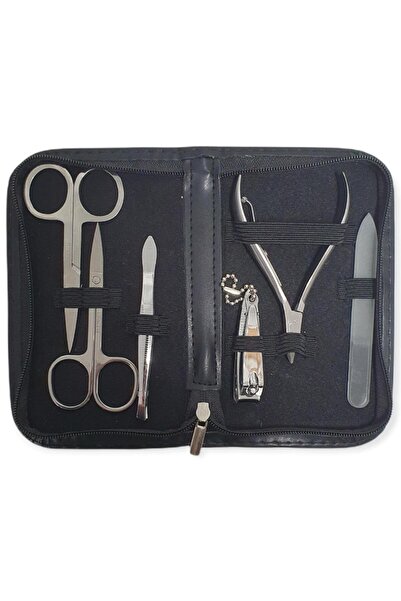 zola Nail kit, 7 pieces, manicure and pedicure, storage kit, black