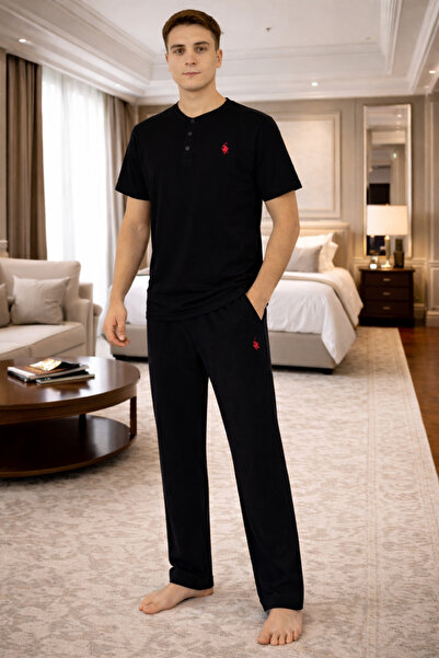 YUYİ Polo Republi̇ca 95% Cotton Buttoned Collar Short Sleeved Men's Short Sle...