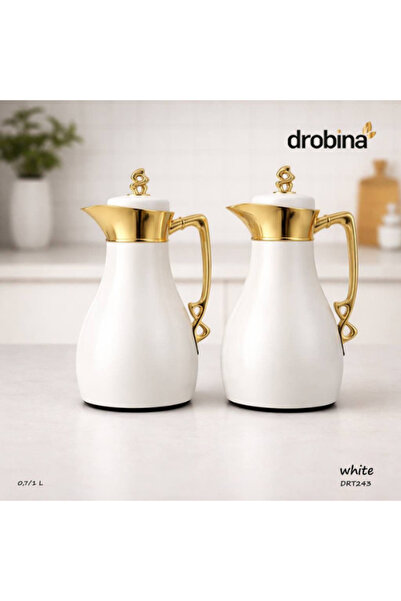 drobina A high-end tea and coffee thermos set from Droubina, white, 1 liter -...