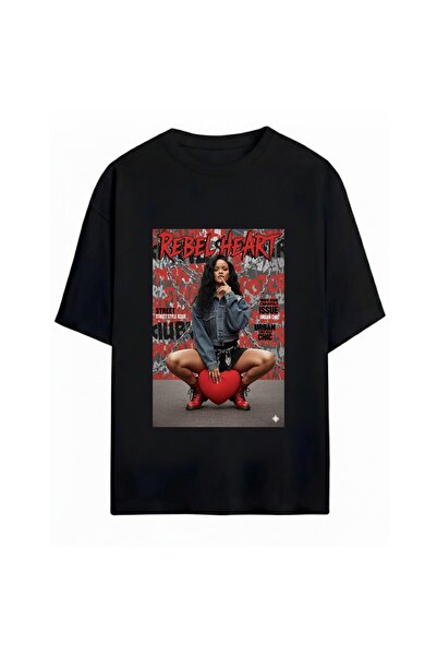 SVART WEAR Tricou oversize unisex cu imprimeu Rihanna