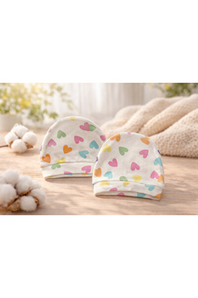 Miniday Baby Newborn Set of 2 Baby Hat Set 100% Cotton