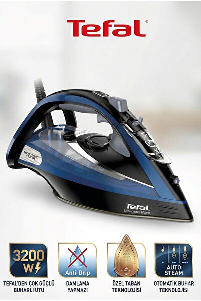 TEFAL 3200 W güç •Turbo Buhar 260gr •Kireç önleyici • Ultımate Pure Buharlı Ütü