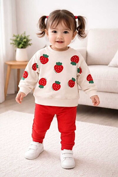 MİNİ MUNDO Baby Girl Baby Top and Bottom Set 673