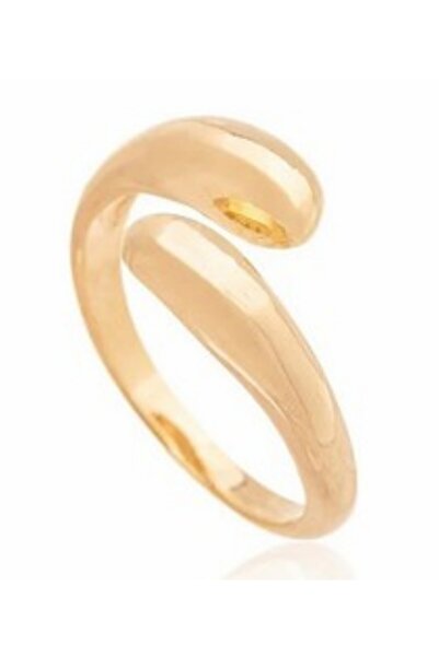 Generic خاتم من الفضة الإسترليني عيار 925 مطلي بالذهب عيار 18 قيراطاً للنساء