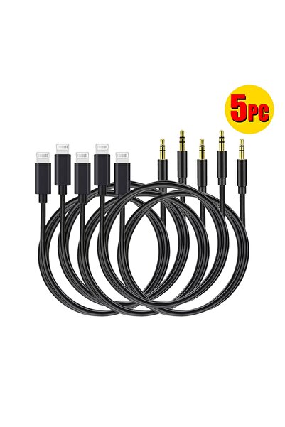 BUYMART عبوة من 5 كابلات صوتية من نوع Lightning إلى AUX 3.5 ملم