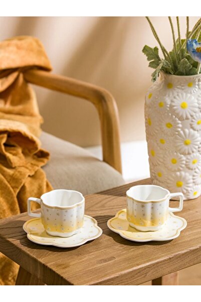 LC Waikiki LCW HOME Sarı 2 Kişilik Porselen Kahve Fincan Takımı 90 Ml