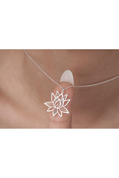 DECOVIENO Lotus Çiçeği 925 Ayar Gümüş Kolye,