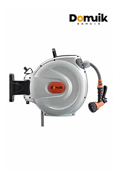 Domuik Auto Rewind Hose Reel White and orange 20 m