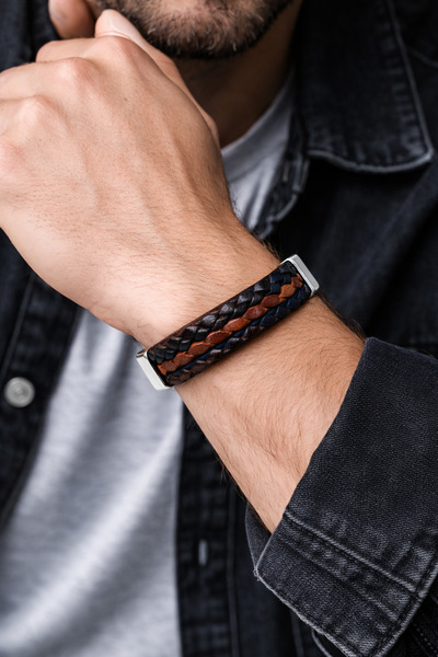 HER ŞEY NOTA www.herseynota.com سوار نوماد الجلدي للرجال من الجلد الطبيعي بال...