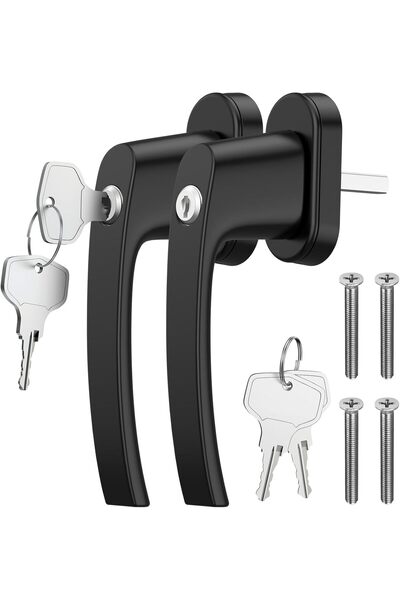 NO BRAND GETLITOOL Lockable Window Handles, 2-Piece Aluminium Window Lock wit...