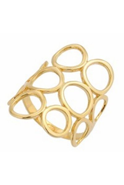 Generic خاتم من الفضة الإسترليني عيار 925 مطلي بالذهب عيار 18 قيراطاً للنساء ...